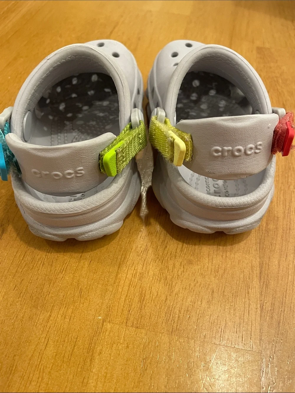 CROCS All Terrain Clogs C5 Grey Toddler Baby Shoes Adjustable Heel Straps